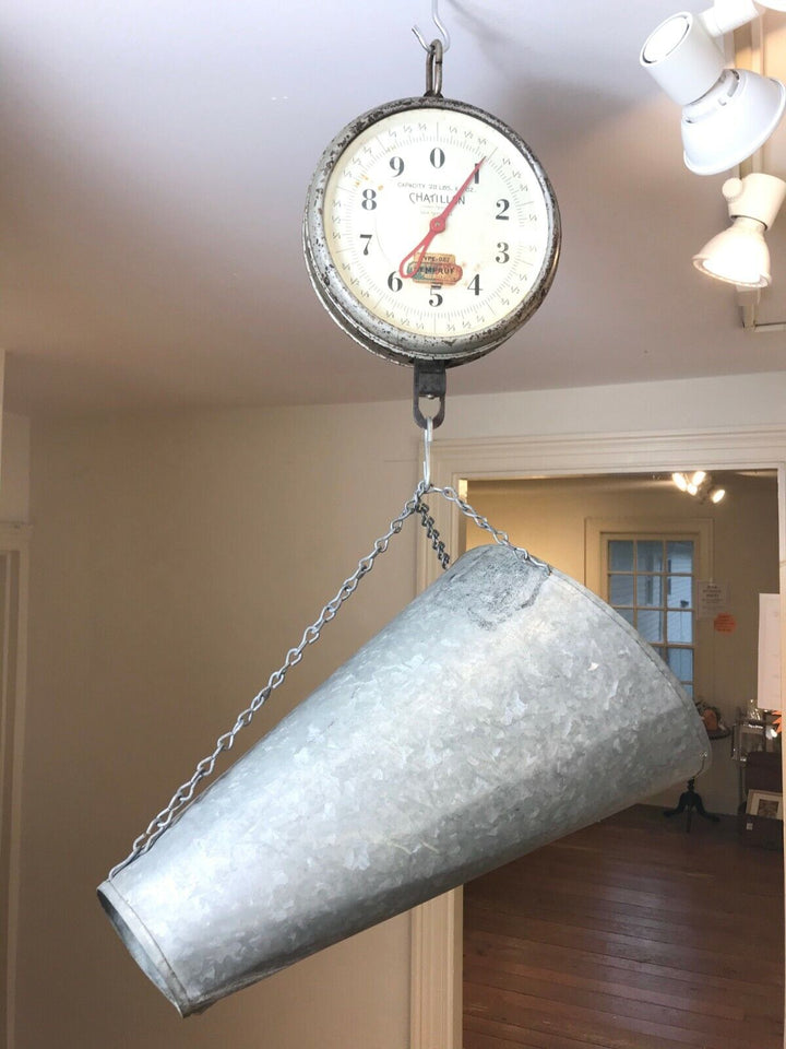 INDUSTRIAL VINTAGE JOHN CHATILLON & SONS, NY HANGING SCALE