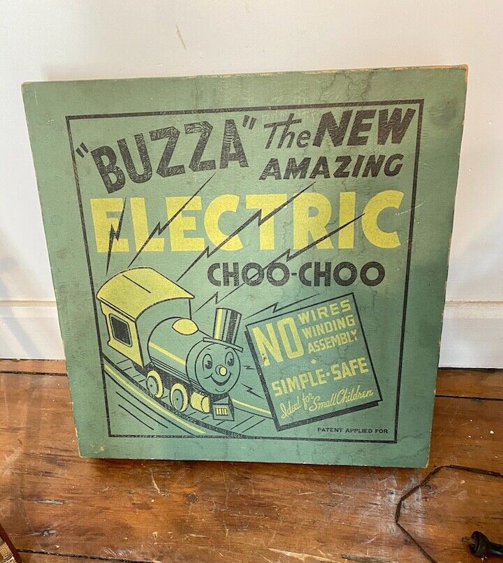 Vintage 1940s Tot-Tested Toys Buzza the New Amazing Electric Choo Choo toy w/box